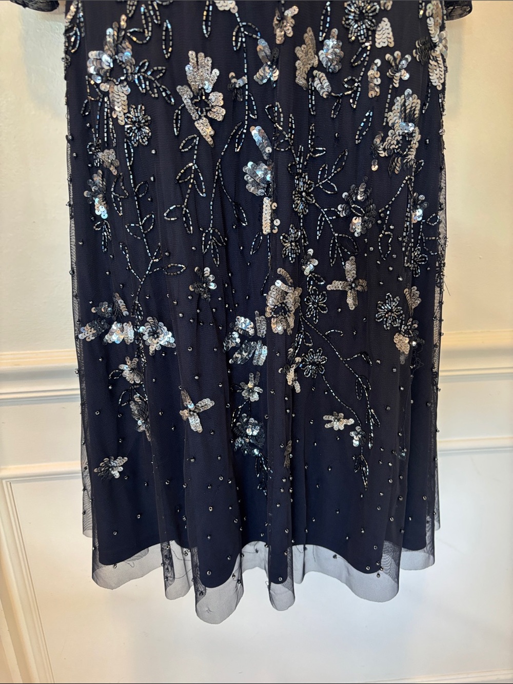 Adrianna Pappell Sheer Beaded Sequin Elegant Evening Party Dress Size 8 NWT - Picture 9 of 13